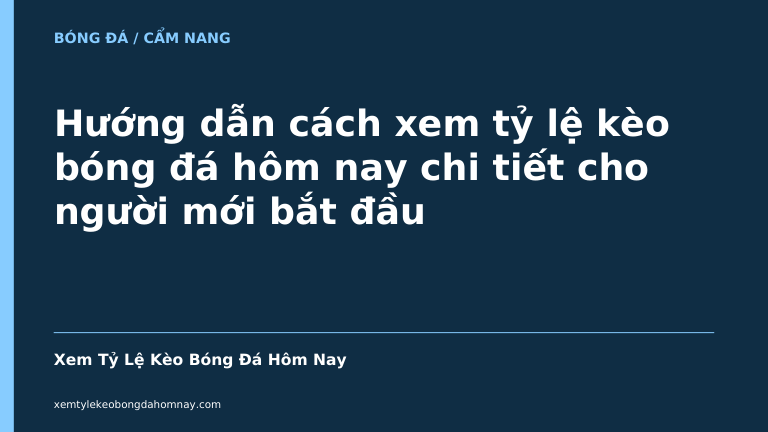 Hướng dẫn cách xem tỷ lệ kèo bóng đá hôm nay chi tiết cho người mới bắt đầu - Kèo Bóng Đá 24h