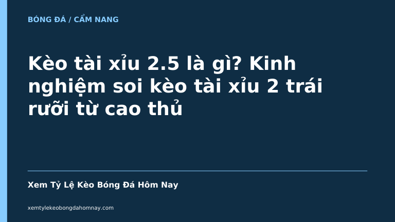 Kèo tài xỉu 2.5 là gì? Kinh nghiệm soi kèo tài xỉu 2 trái rưỡi từ cao thủ